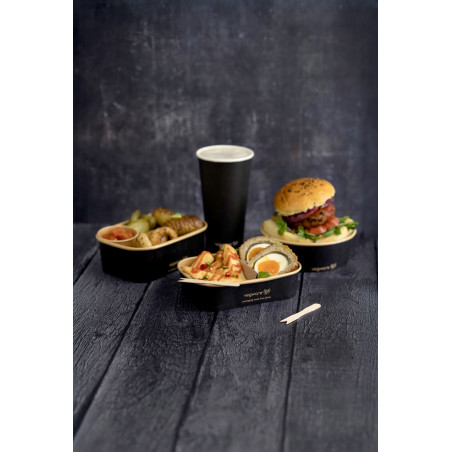 Ciotole 17X12 ml 500 in cartoncino nero water based