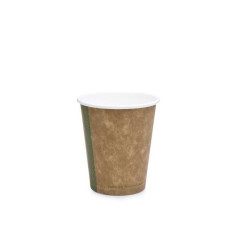 Bicchieri biodegradabili in carta+PLA avana - Ecostoviglie.com