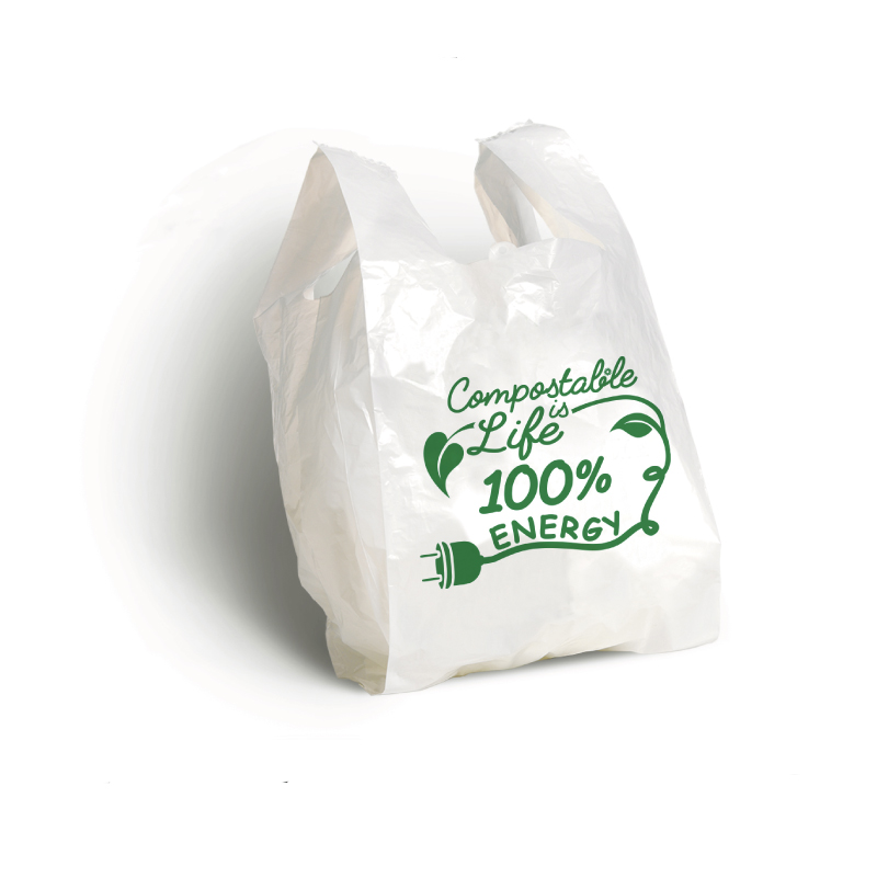 Buste shopper Biodegradabili e Compostabili Bianche